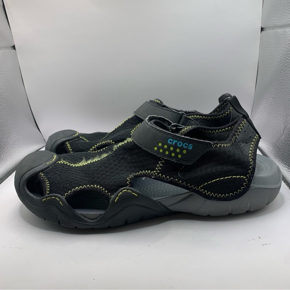 CROCS Other - CROCS #15041 BLACK NYLON HOOK LOOP CLOSURE COMFORT FISHING SPORT SANDALS  12